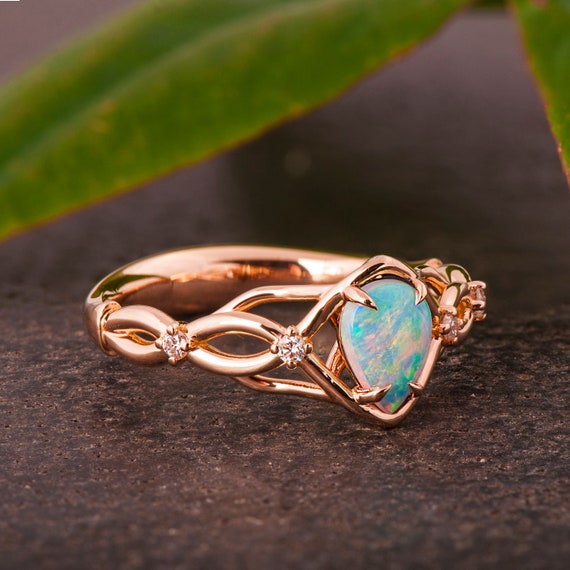 Opal engagement rings etsy deals