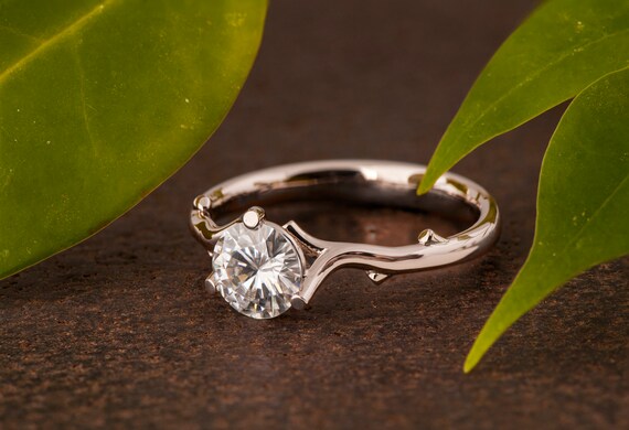 Engagement Ring: Platinum Twig Design - Ethical Diamond Center