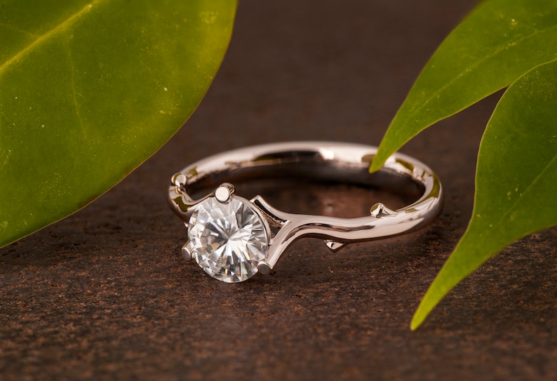 Engagement Ring: Platinum Twig Design - Ethical Diamond Center image 1