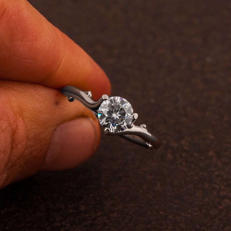 Engagement Ring: Platinum Twig Design - Ethical Diamond Center image 7