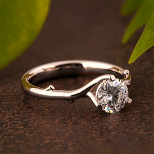 Engagement Ring: Platinum Twig Design - Ethical Diamond Center image 4