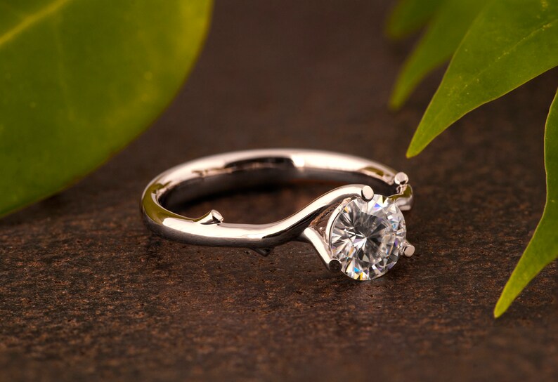 Engagement Ring: Platinum Twig Design - Ethical Diamond Center image 4
