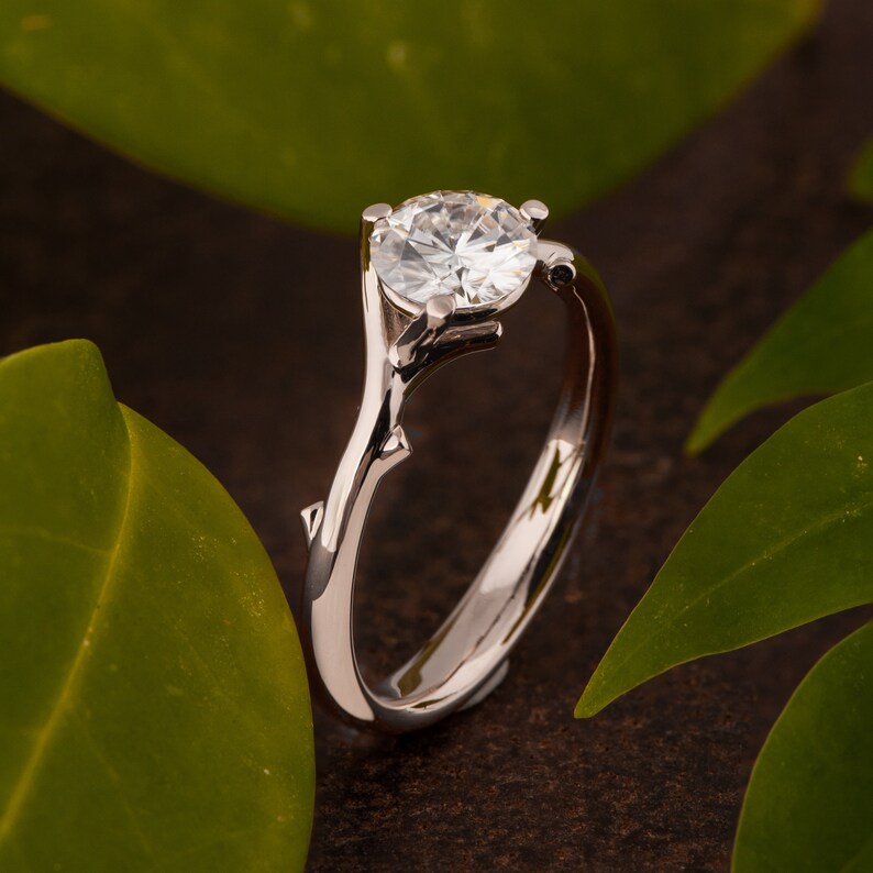 Engagement Ring: Platinum Twig Design - Ethical Diamond Center image 5