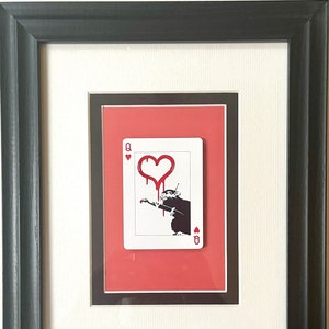 Love Rat 2004 * Banksy Framed Playing Card * Jilted Lover Wall Art Gift