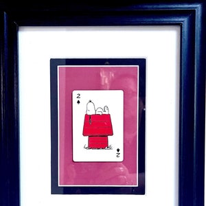Snoopy Vintage 1998 * Carta da gioco Peanuts incorniciata * Regalo di arte murale
