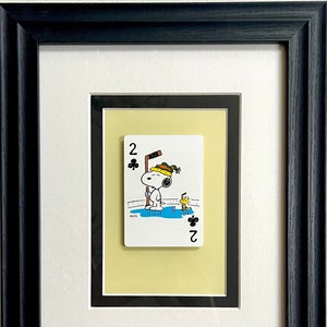 Arte de pared de hockey sobre hielo de Snoopy * Naipe enmarcado * Circa 2000 * Regalo vintage