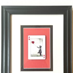 Banksy * Ballon Girl 2002 * Spielkarte im Rahmen * Wand Kunst Geschenk