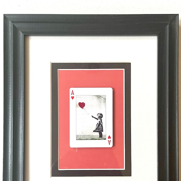 Banksy - Girl with a Balloon - 2002 - Framed Playing Card - Art Gift