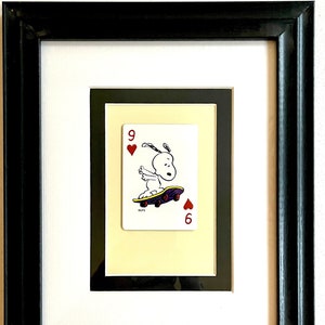 Snoopy Skateboarding * Cartes à jouer Peanuts * Art mural vintage 1998
