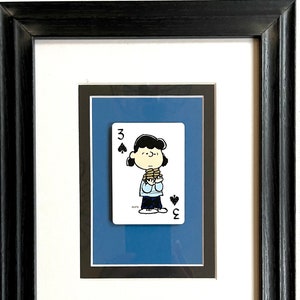 Vintage Snoopy Wall Art * Lucy 2000 Framed Playing Card Gift
