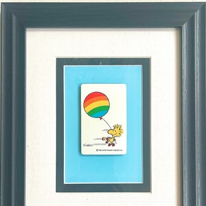 Woodstock * Regenbogen Ballon * Vintage 1958 Spielkarte * Wand Kunst Geschenk