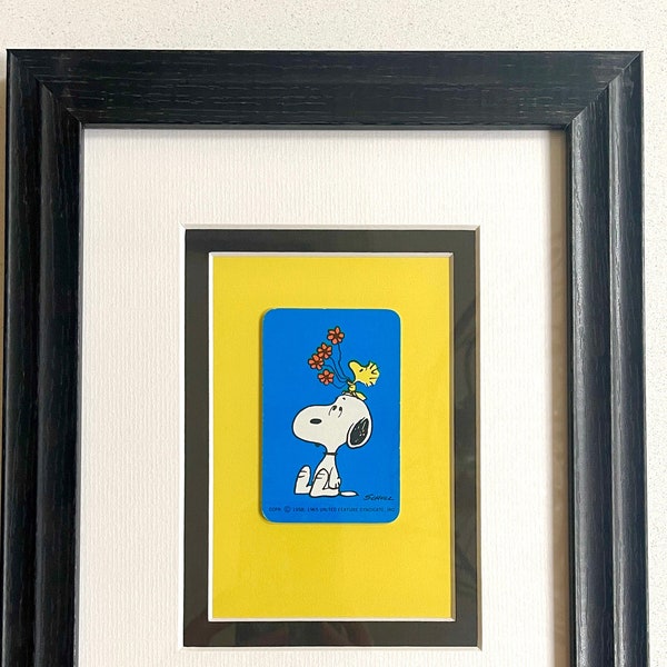 Snoopy & Woodstock * Peanuts vintage 1965 * Cadeau carte à jouer