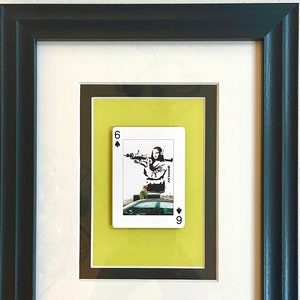 Banksy * Mona Lisa Bazooka 2007 * Framed Playing Card * Street Art Gift