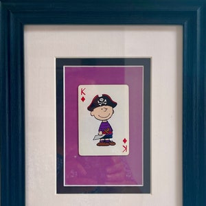 Pirata Charlie Brown * Cartão Vintage Snoopy * Presente de Arte de Parede de 1980