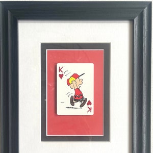 Charlie Brown * Snoopy vintage 1999 * Cartes à jouer encadrées * Cadeau d'art mural