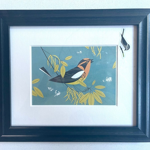Paruline oiseau - Charley Harper - impression milieu du siècle - art des années 50