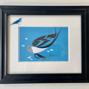 Kite Bird * Charley Harper * 1950's * Vintage Mid Century Wall Art Gift