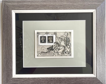 Penny Black * Commemorative Vintage Stamp Sheet * 1990 UK * Unique Wall Art Gift