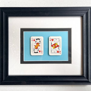 vintage Snoopy * Lucy & Charlie Brown * Cartes à jouer miniatures * Cadeau d'art mural 1965