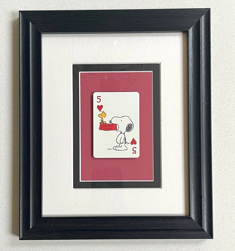 Vintage Snoopy & Woodstock Vintage King 2003 Playing Card Wall Art Gift