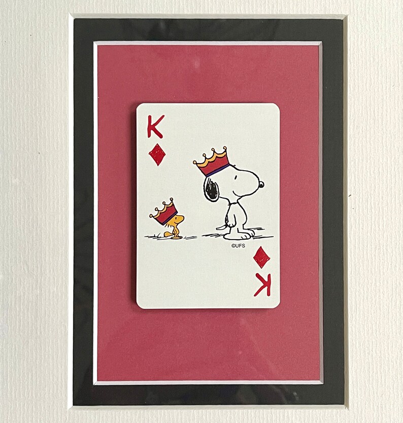 Vintage Snoopy & Woodstock Vintage King 2003 Playing Card Wall Art Gift