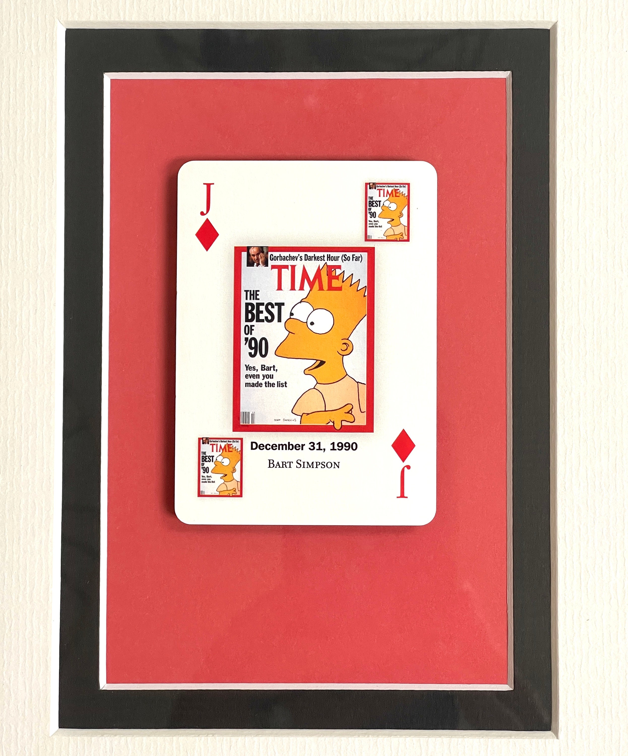 Time Card Simpsons Bart Simpson * Carta de juego vintage de la revista Time de 1990 ...