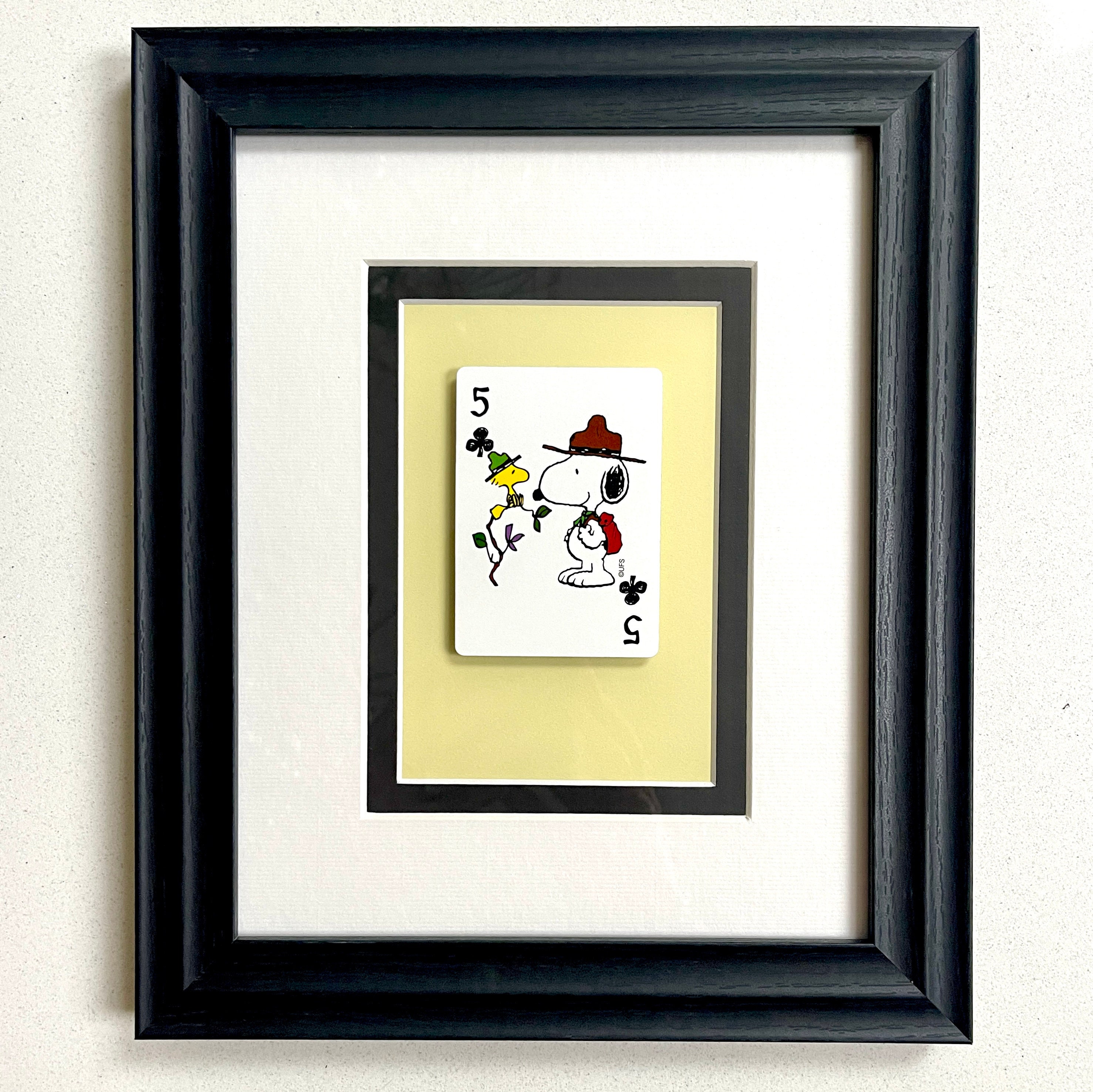 Snoopy Ice Hockey Wall Art * Framed Playing Card * Circa 2000