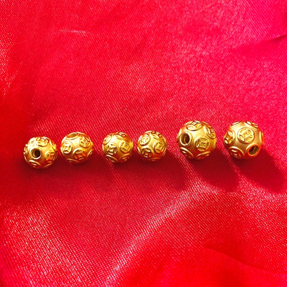 999 pure gold beads 3d gold ball 24k pure gold charms yellow gold