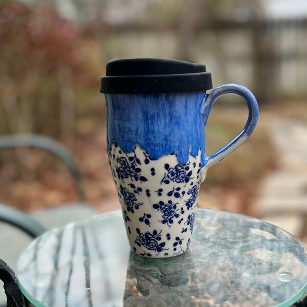 Porcelain Travel Mug Etsy