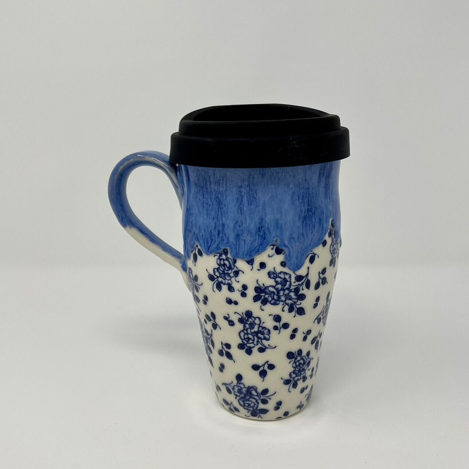 Porcelain Travel Mug Handmade Pottery Travel Mugblue With Etsy