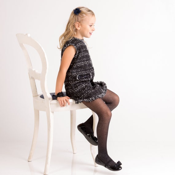 tweed dress black