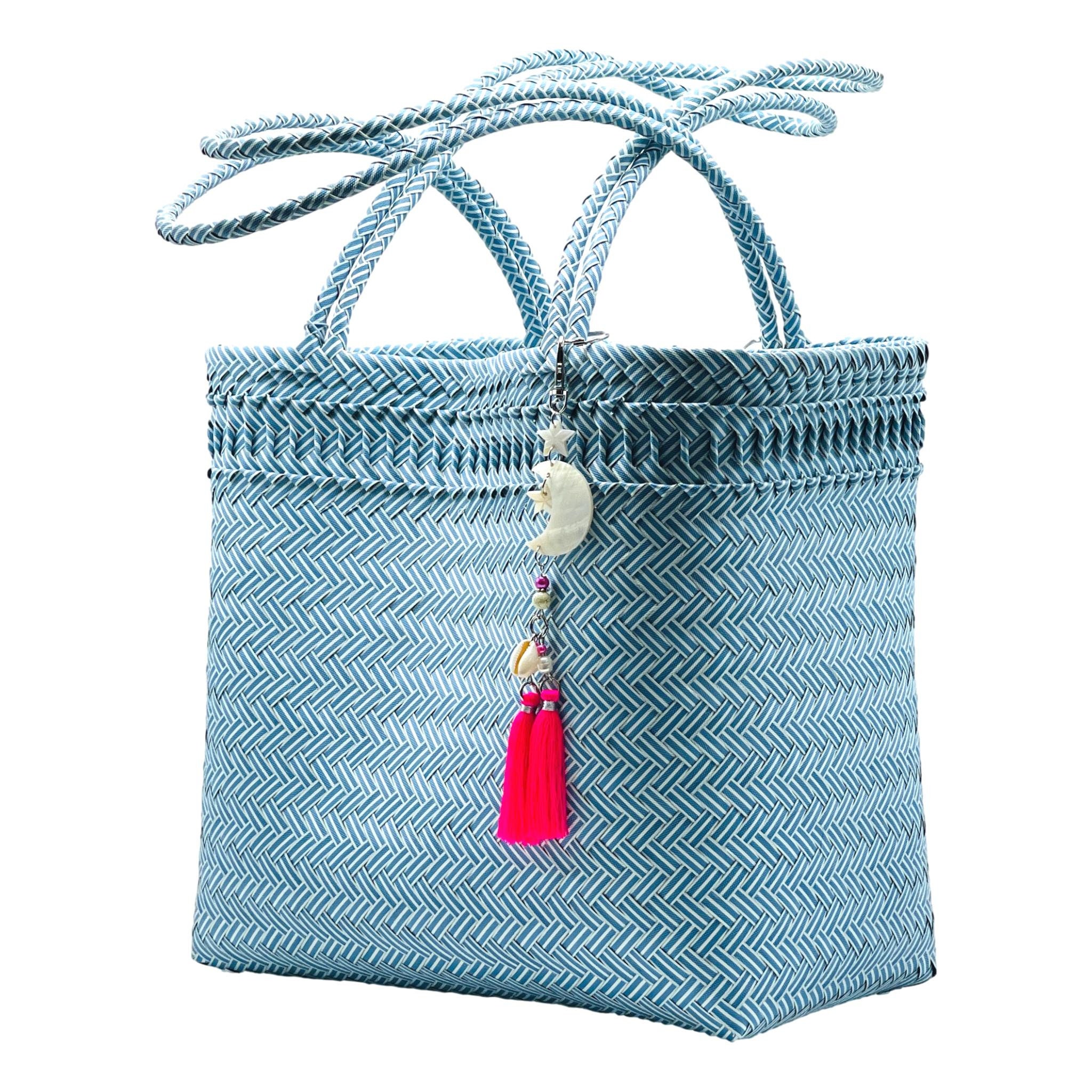 Maatir Beach Bag Hand Bag Plastic Large Blue Tote Bag, Plastic Koodai Waterproof Shoulder Bag