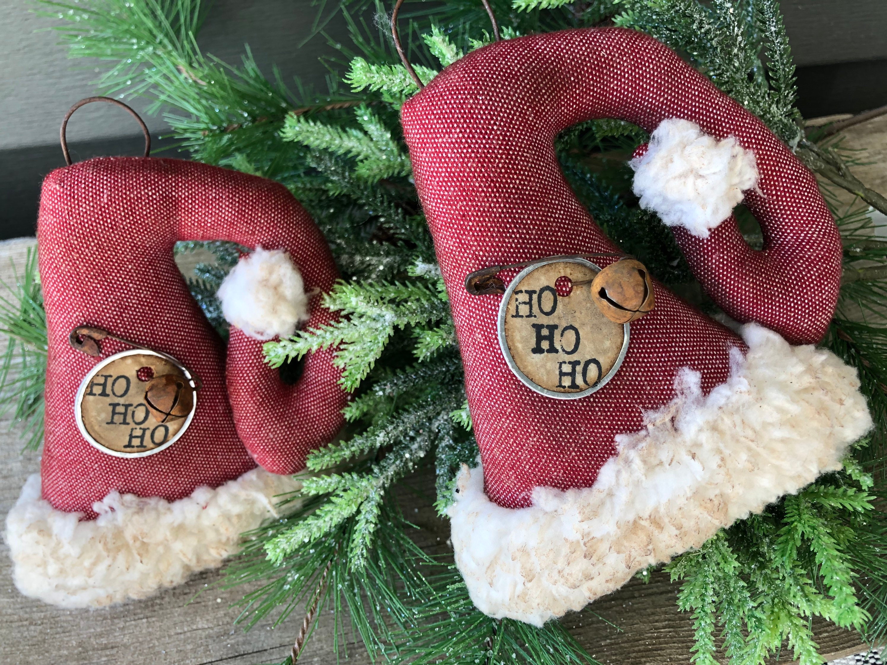 Vintage Tiny Christmas Ornaments and Small Pipe Cleaner Ornament or Gift  Tag Rustic Primitive Cottagecore American Farmhouse Christmas Decor 