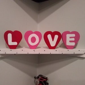 VALENTINES LOVE BLOCKS - Valentines Wood Blocks, Valentines Day Decor, Valentines Heart Decor, Love Decor, Gifts, Valentines Wood Sign