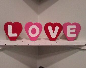 BLOCS D'AMOUR DE LA SAINT-VALENTIN - Blocs de bois pour la Saint-Valentin, décoration de la Saint-Valentin, décoration coeur Saint-Valentin, décoration amour, cadeaux, panneau en bois de la Saint-Valentin
