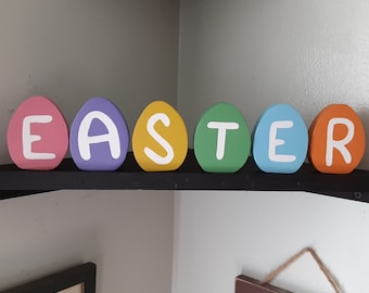 EASTER EGG SPRING Blocks - Spring Decorations, Easter, Classroom Decor, Wood Blocks, Easter Decor, Mantle Decor, Easter Decorations, Spring