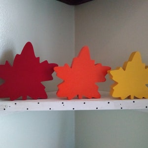 3PC. FALL LEAVES Blocks - Fall Decor, Autumn Decorations, Halloween Decor, Thanksgiving Decor, Fall Wood Signs, Autumn Mantle Decor