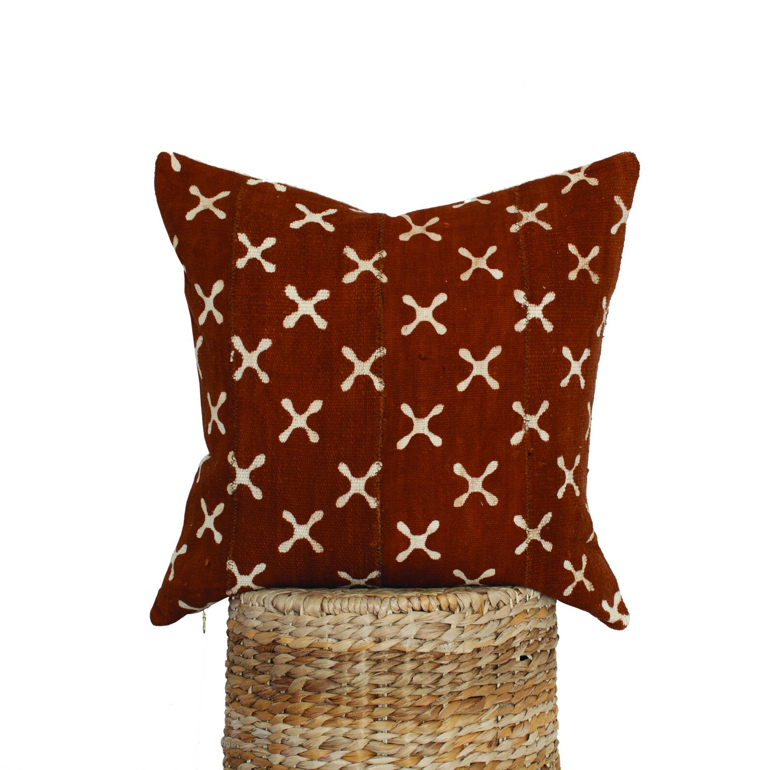 Terracotta Rust Mudcloth Pillow Cover Lumbar Throw Pillow Etsy