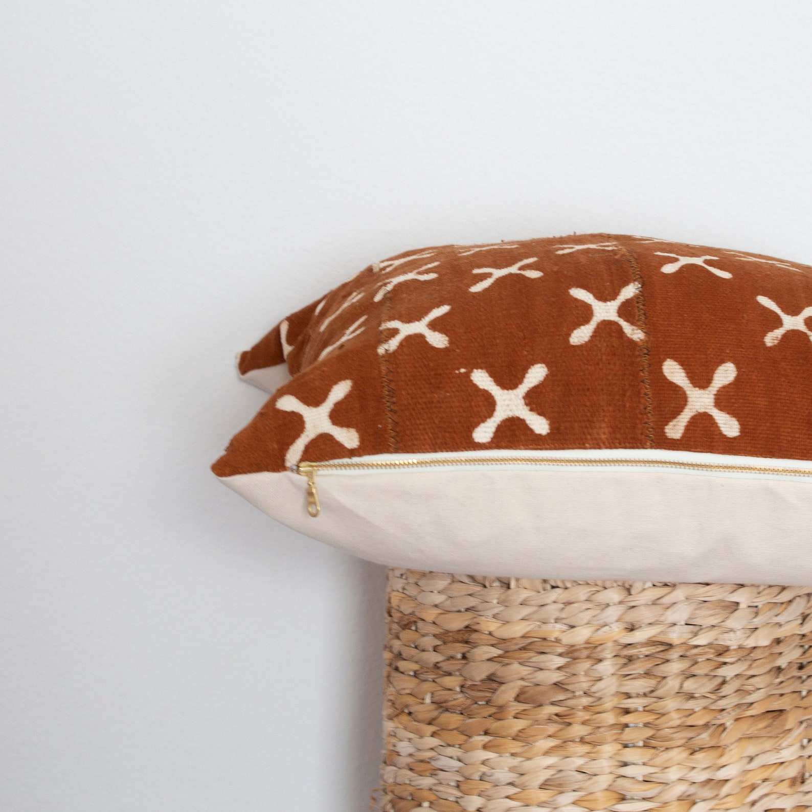 Terracotta Rust Mudcloth Pillow Cover Lumbar Throw Pillow Etsy