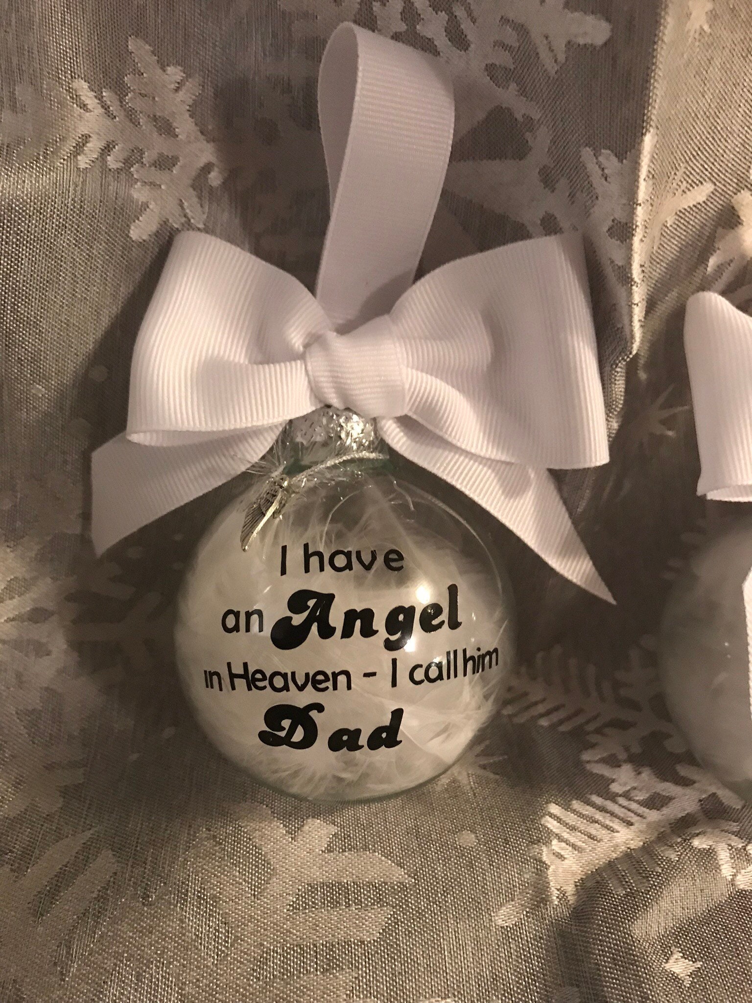 Mom Dad or personalizes Memorial Ornament Angel in Heaven Etsy