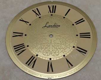 Lanshire Self Starting Chicago Ill Cardboard and Tin Clock Face