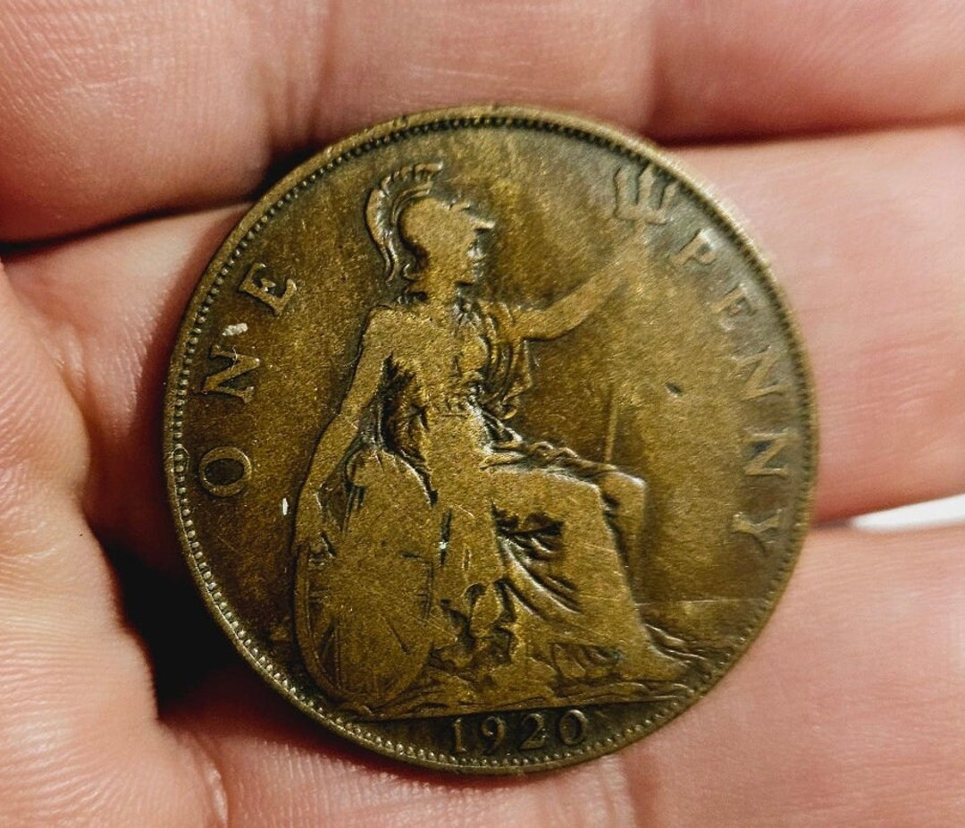 great-britain-1920-one-penny-coin-was-a-lot-of-money-back-then-etsy