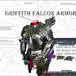 Cartamodelli cosplay armatura middeleeuwse griffith falcon geïnspireerd
