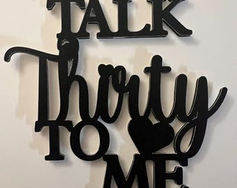 Talk Thirty To Me Cake Topper, 30th Birthday Cake Topper, Funny 30th Birthday Decor, Thirty Birthday Party, 30th Birthday Decorations