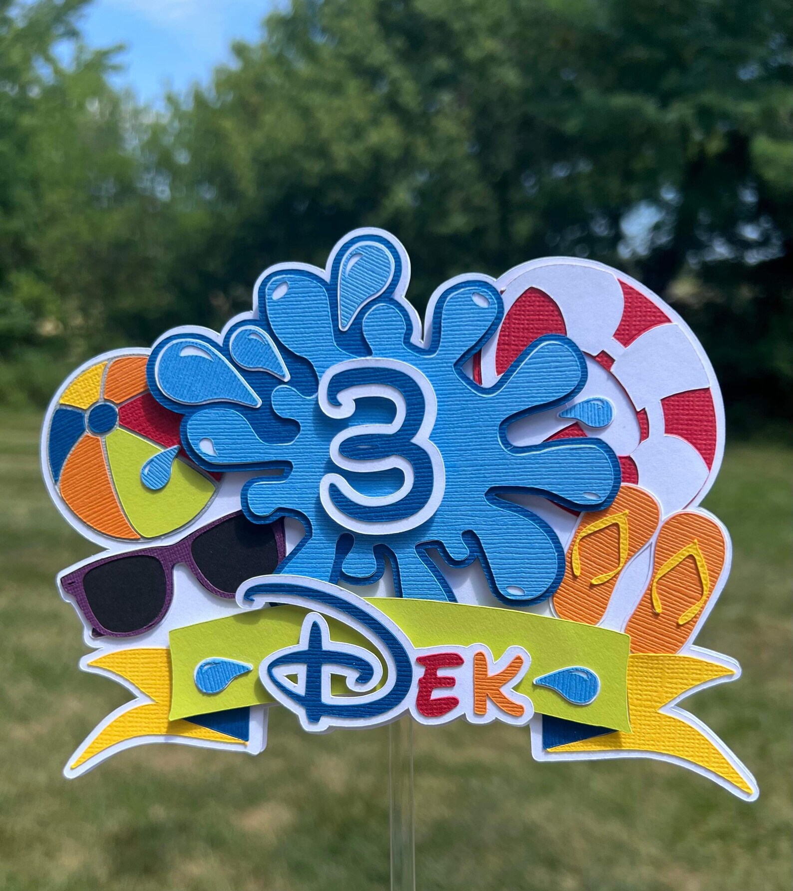 Personalized Splash Birthday Cake Topper – Water Theme Party Decor - Etsy