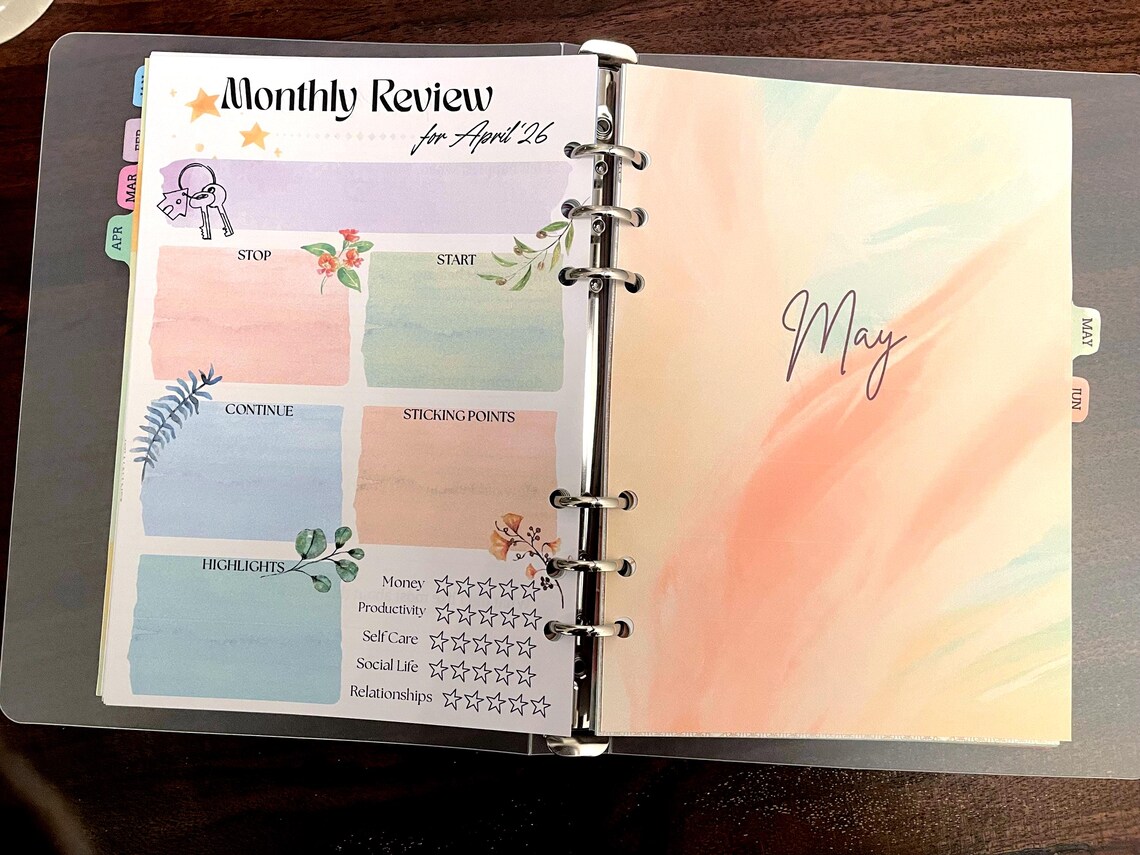 A5 Daily Planner Inserts | Weekly and Monthly 2026 | Yearly Agenda With ...