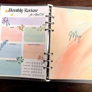 Insertos para agenda diaria A5 / Agenda semanal y mensual 2026 / Agenda anual con presupuesto, calendario e inserto para seguimiento de hábitos. imagen 4