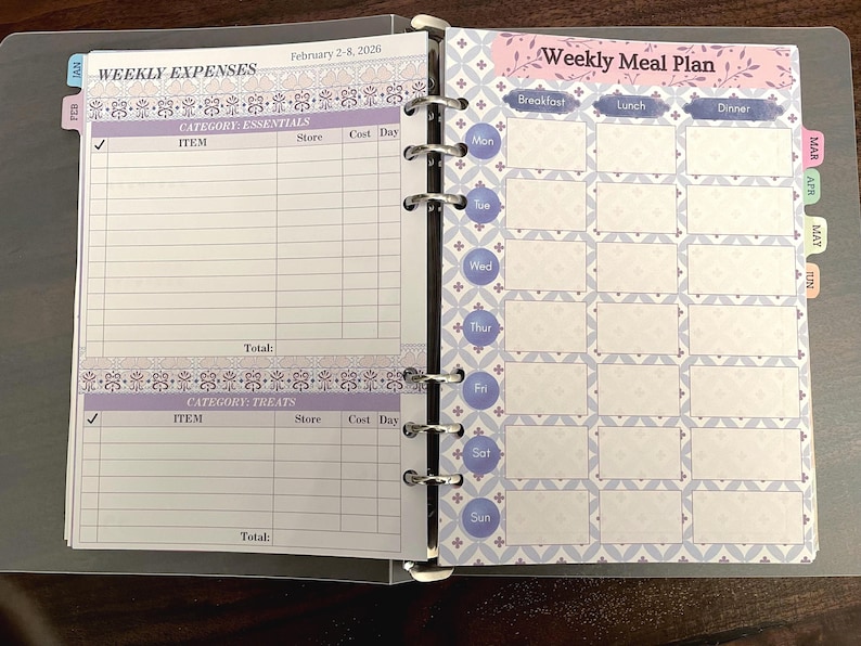 Insertos para agenda diaria A5 / Agenda semanal y mensual 2026 / Agenda anual con presupuesto, calendario e inserto para seguimiento de hábitos. imagen 7