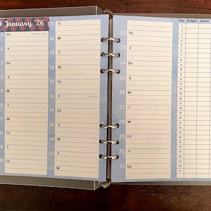 Insertos para agenda diaria A5 / Agenda semanal y mensual 2026 / Agenda anual con presupuesto, calendario e inserto para seguimiento de hábitos. imagen 5
