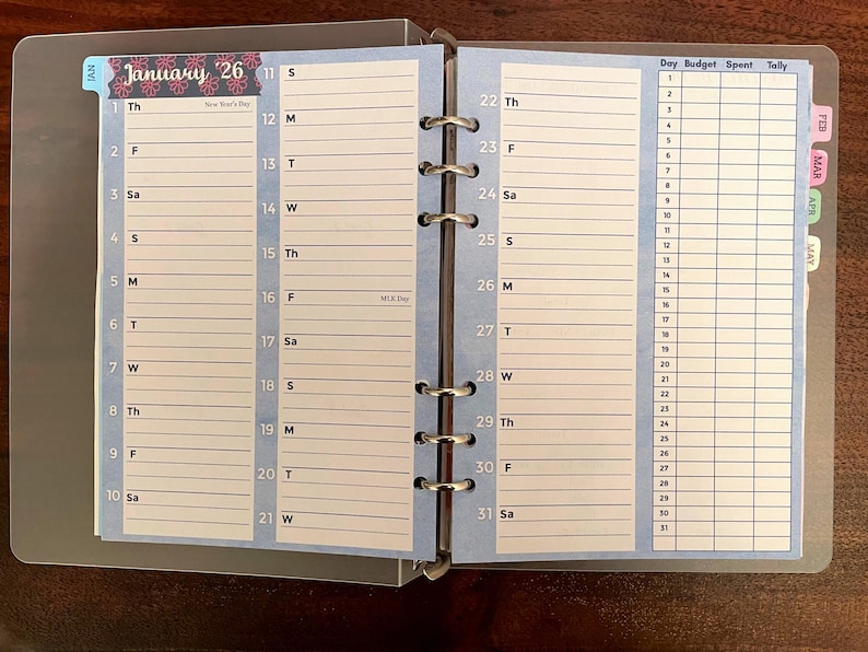 Insertos para agenda diaria A5 / Agenda semanal y mensual 2026 / Agenda anual con presupuesto, calendario e inserto para seguimiento de hábitos. imagen 5